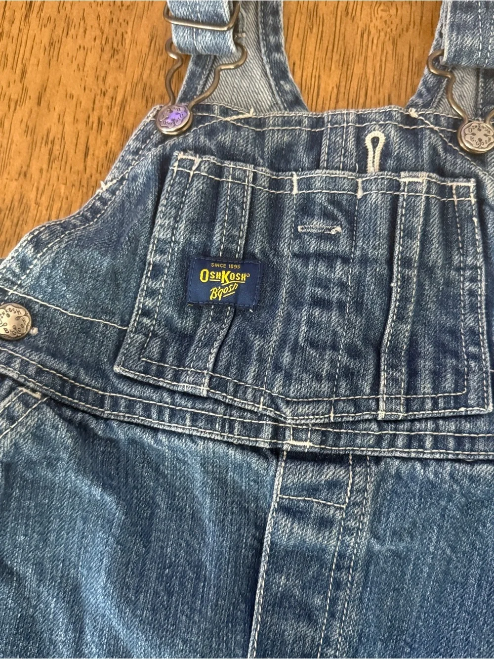 OshKosh B'gosh Vestbak Girls Denim Overall‎ Dress - Blue 24mos